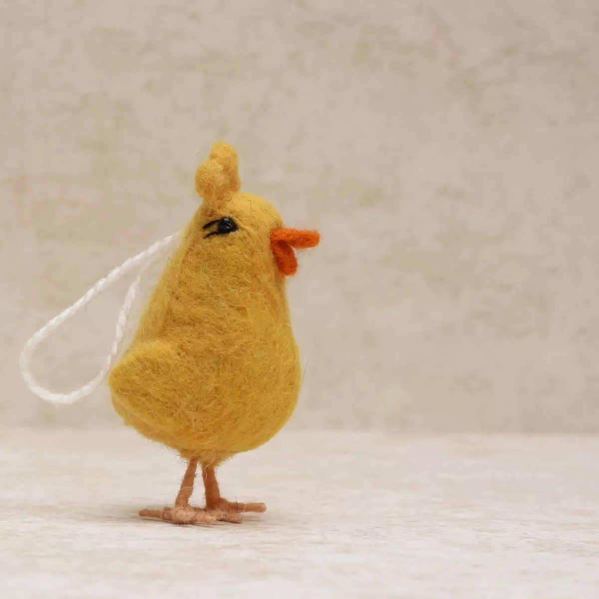 De Kulture Handmade Premium Wool Felt Hanging Yellow Chick Eco Friendly Needle Felted Stuffed Easter Ornament Ideal for Home Office Party Decoration Holiday Décor,3.5x2x4.5 (LWH) Inches